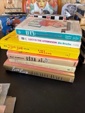 Love, Lucy Lucille Ball Decorative Book Stack - Yellow, Pink, Teal